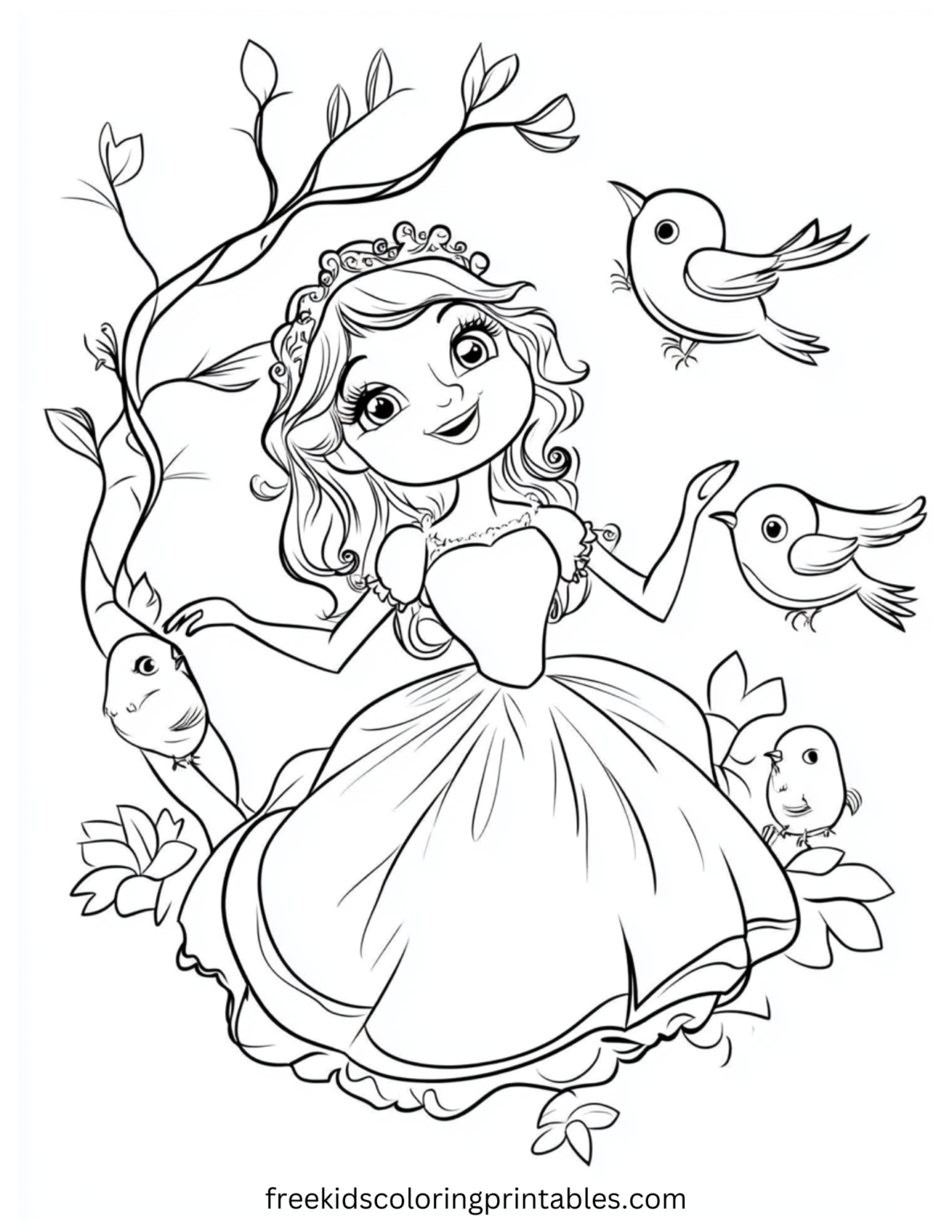 10 Free Princess Coloring Pages for Kids – Free Kids Coloring Printables